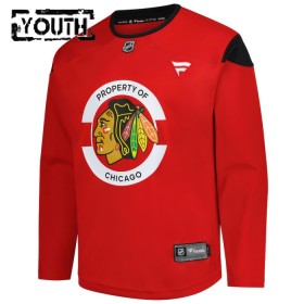 Lasten NHL Chicago Blackhawks Pelipaita Custom Fanatics Team Practice 2024-25 Punainen